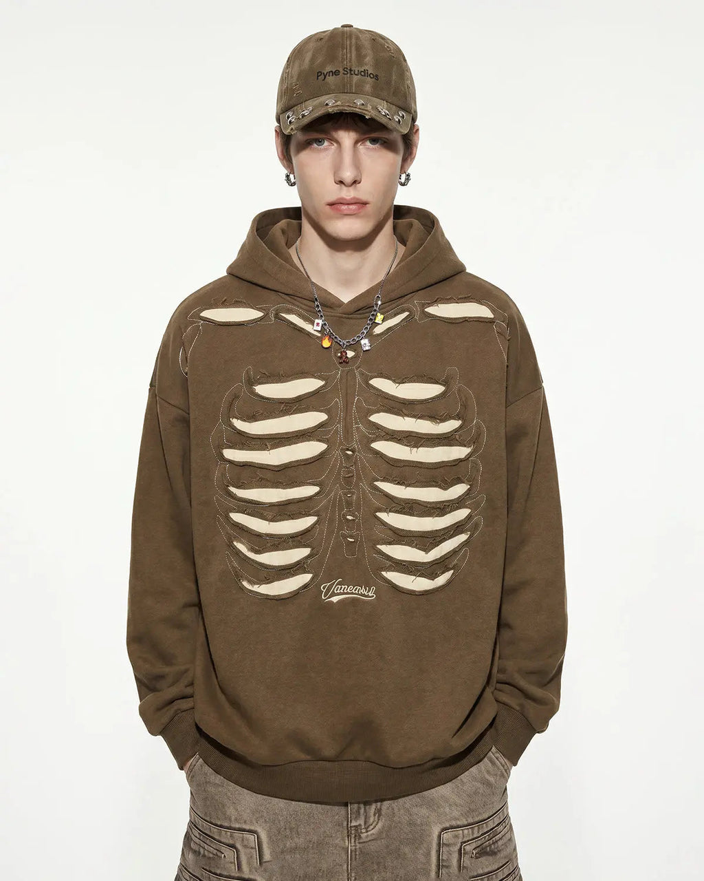 Distressed Ribcage Wash Hoodie | Flation Streetwear