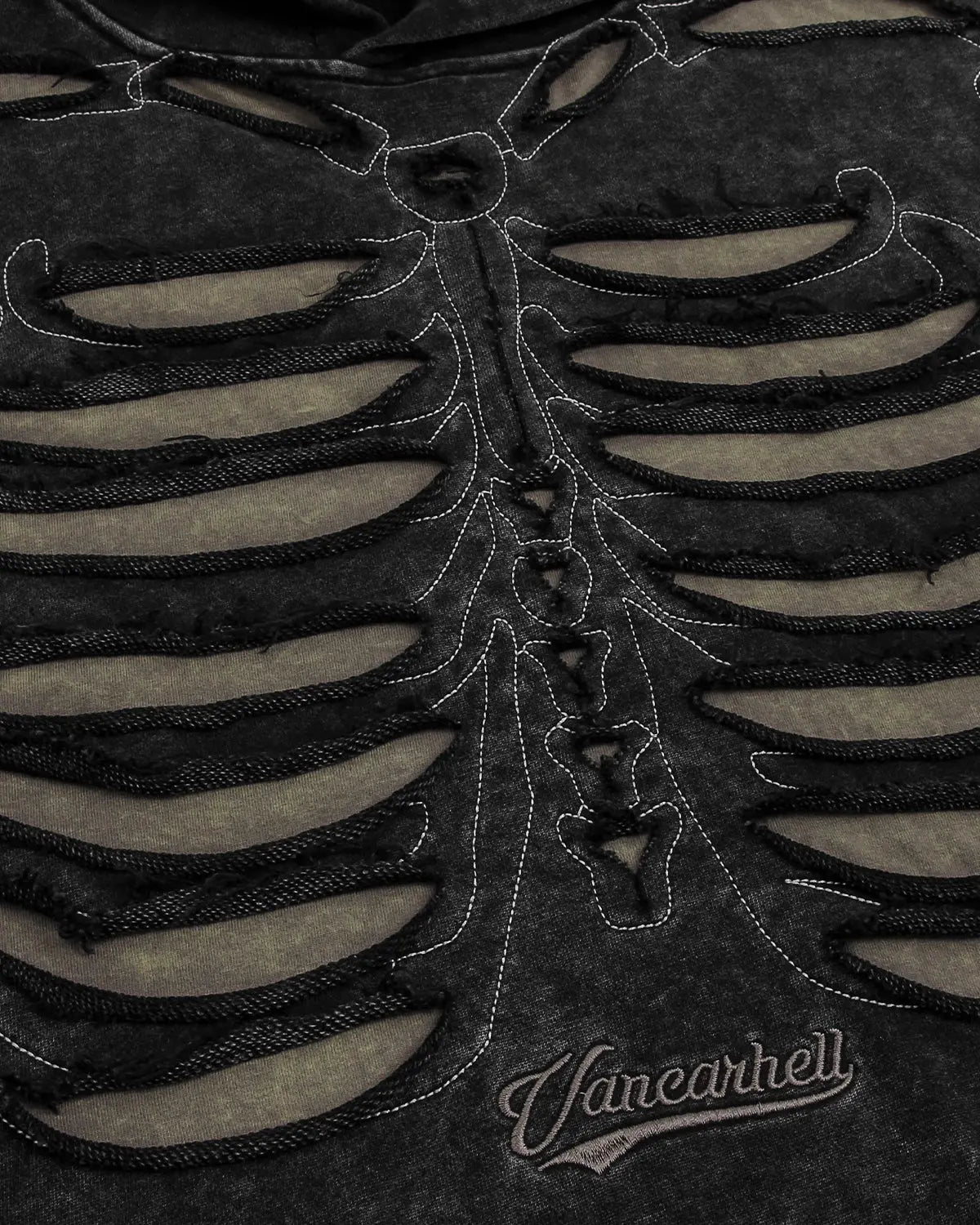 Distressed Ribcage Wash Hoodie | Flation Streetwear
