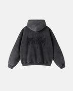 Flation Streetwear Gothic Acid Wash Zip Up Hoodies
