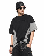 Patchwork Washed Boxy Cropped T-Shirt | Flation Streetwear