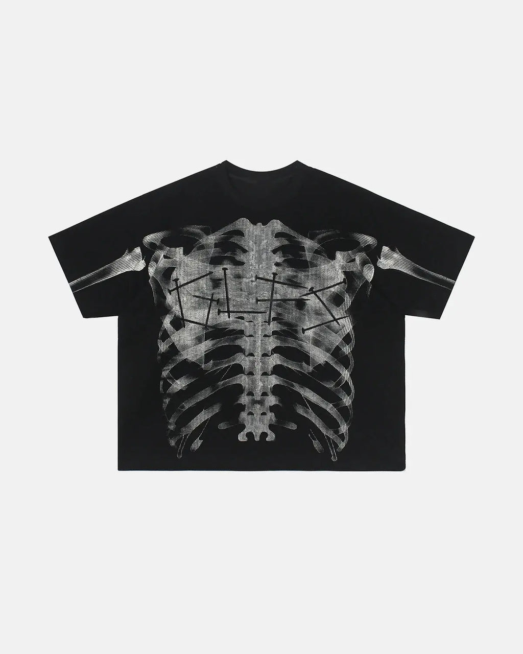 Pink X-Ray Skeleton Boxy T-Shirt | Flation Streetwear