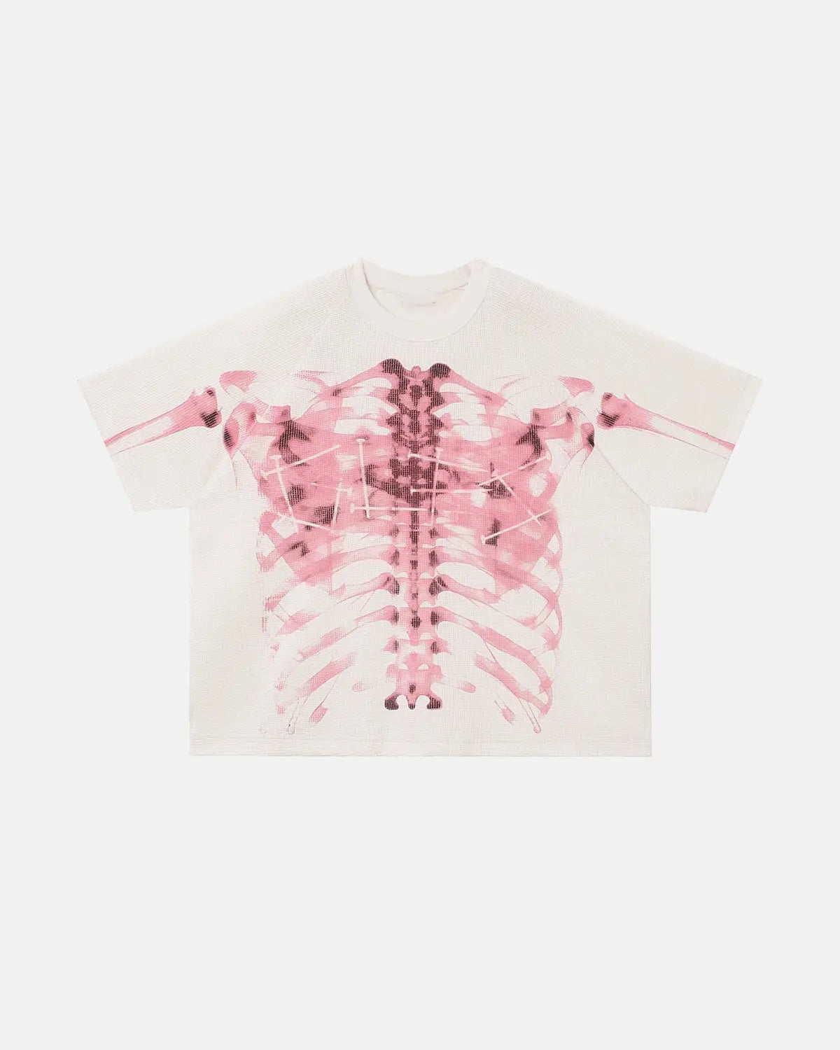 Pink X-Ray Skeleton Boxy T-Shirt | Flation Streetwear