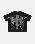 Pink X-Ray Skeleton Boxy T-Shirt | Flation Streetwear