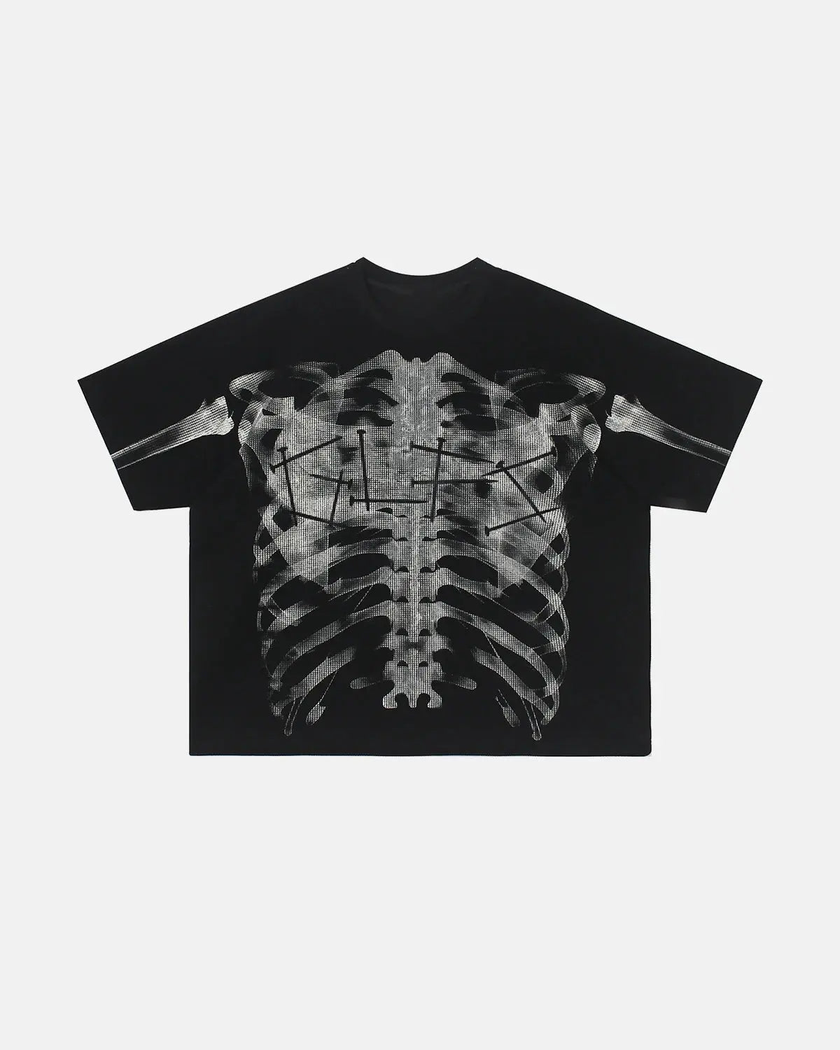 Pink X-Ray Skeleton Boxy T-Shirt | Flation Streetwear