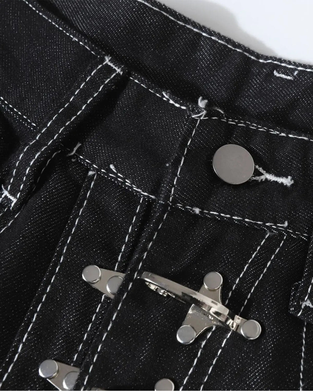 Raw Metal Clasp Baggy Jeans | Flation Streetwear