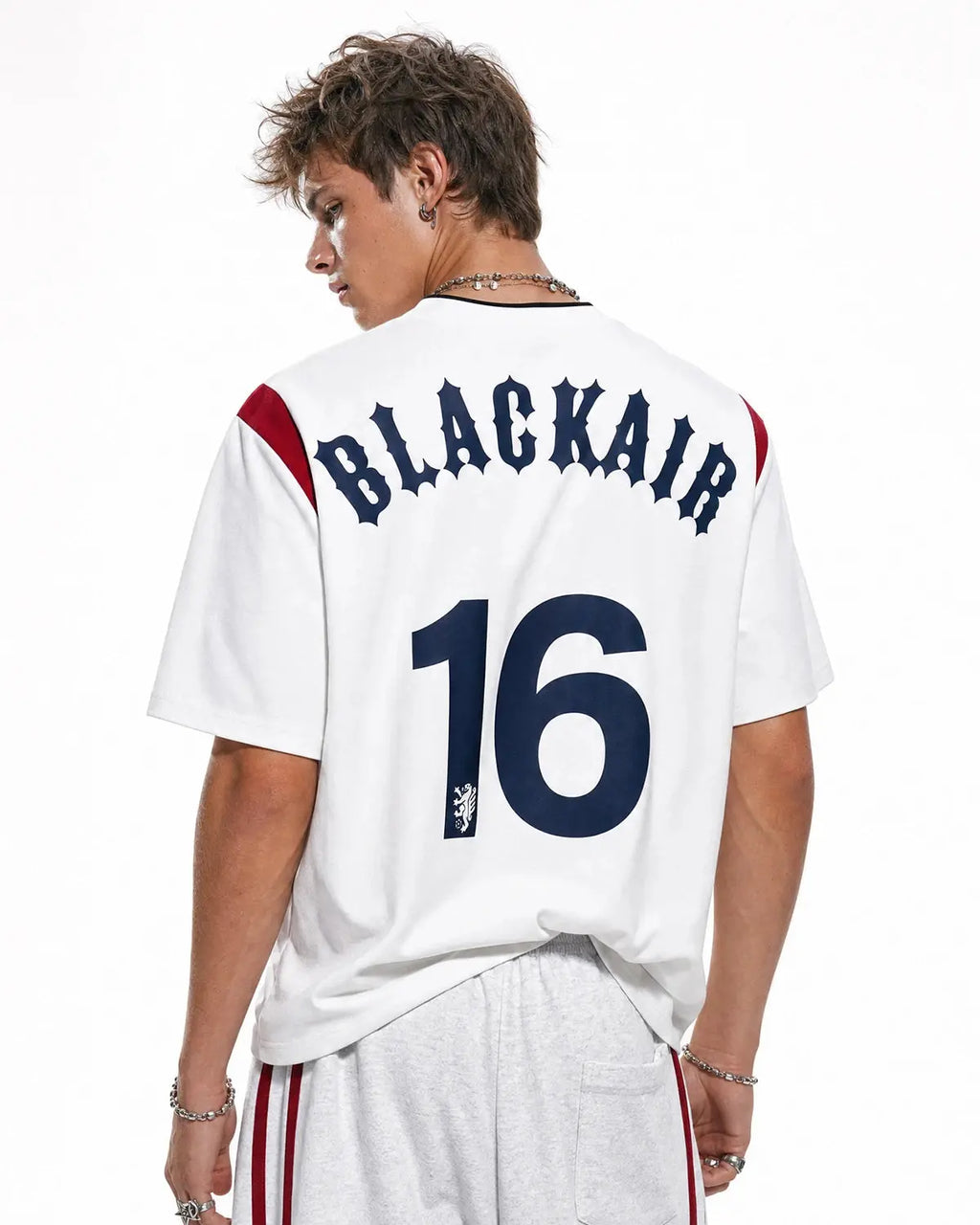 Retro Color Block Embroidered Jersey T-Shirt | Flation Streetwear