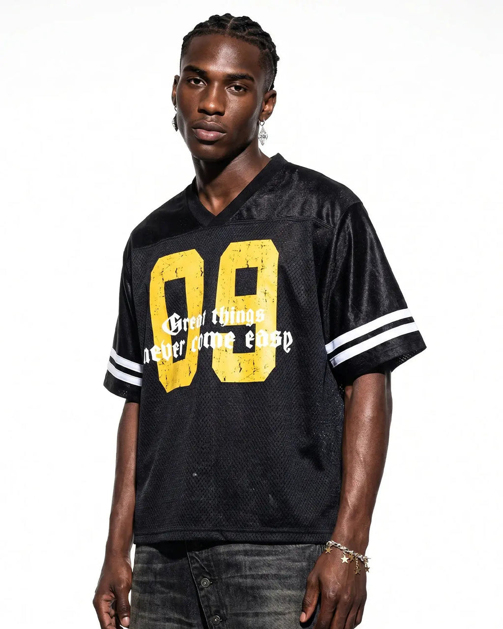 Satin Patchwork Mesh Jersey | Flation Streetwear