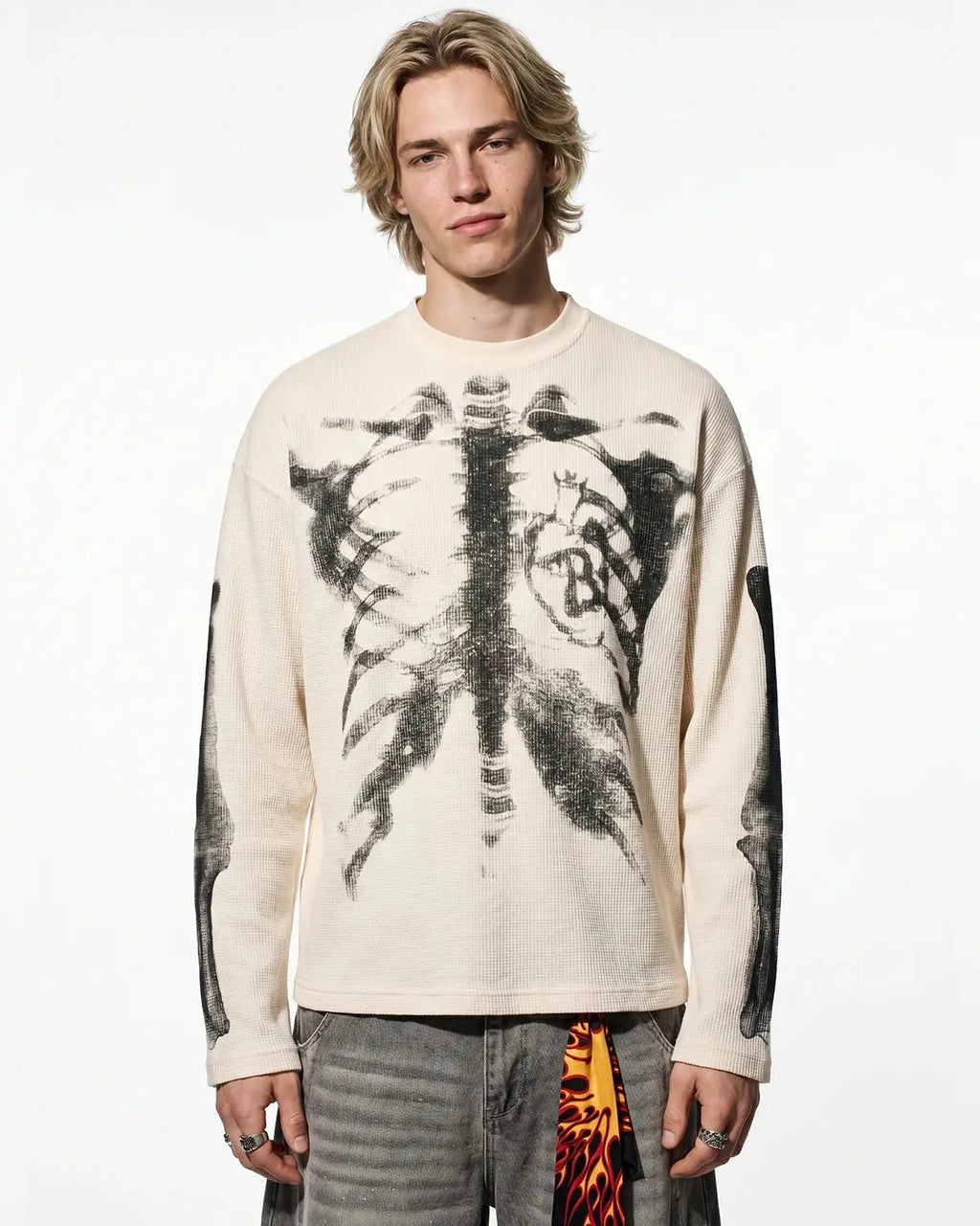 Skeleton Graphic Washed Long Sleeve | Flation Streetwear