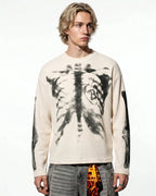 Skeleton Graphic Washed Long Sleeve | Flation Streetwear