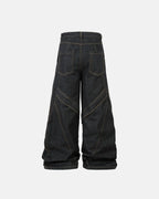 Stitching Button Up Baggy Jeans | Flation Streetwear