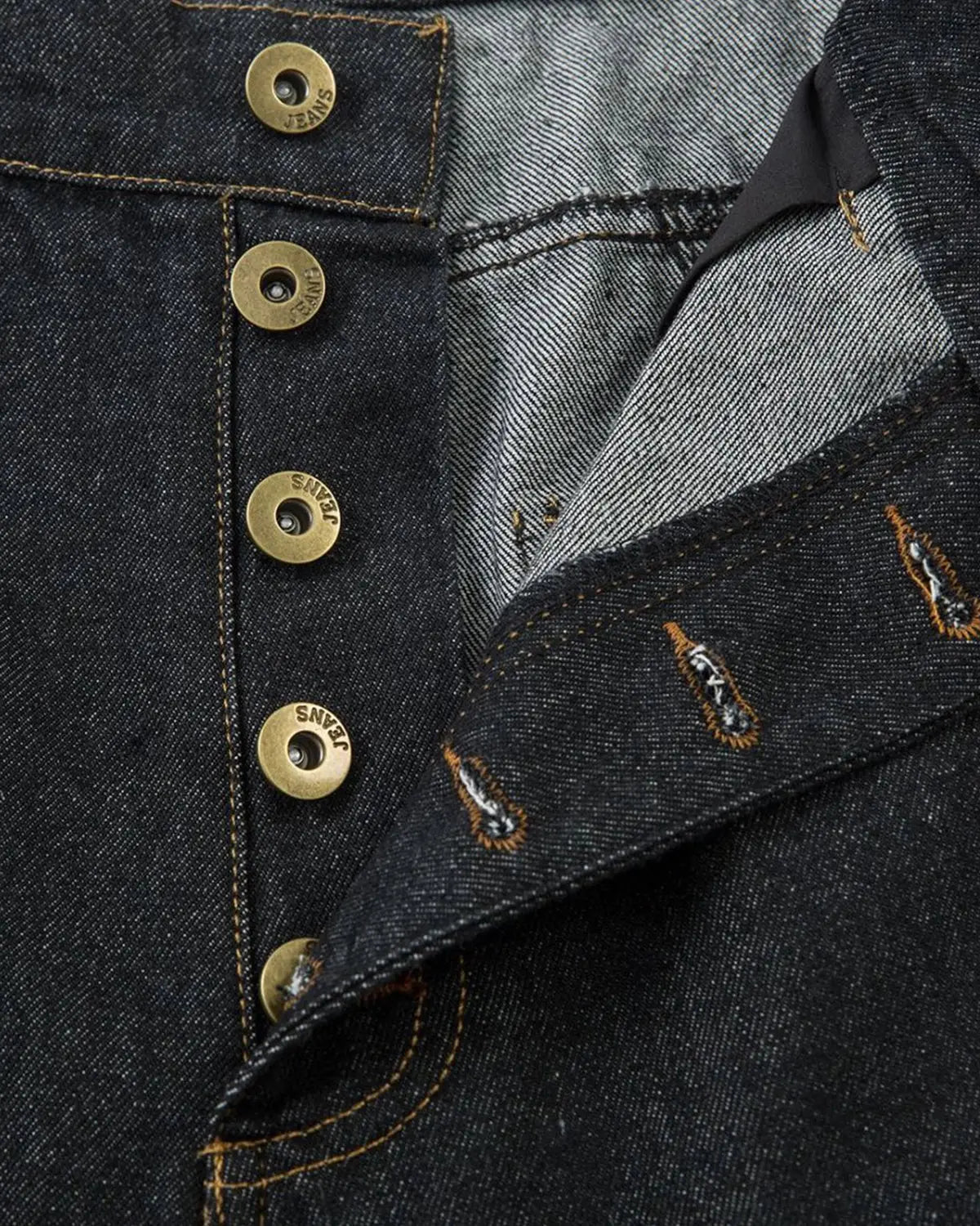 Stitching Button Up Baggy Jeans | Flation Streetwear