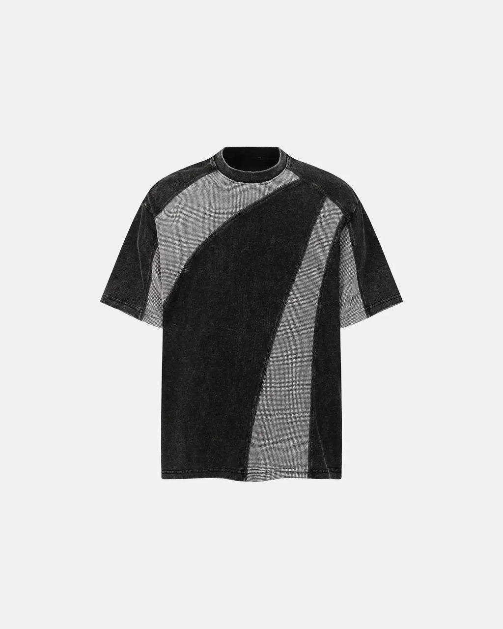 Textured Patchwork Washed T-Shirt | Flation Streetwear