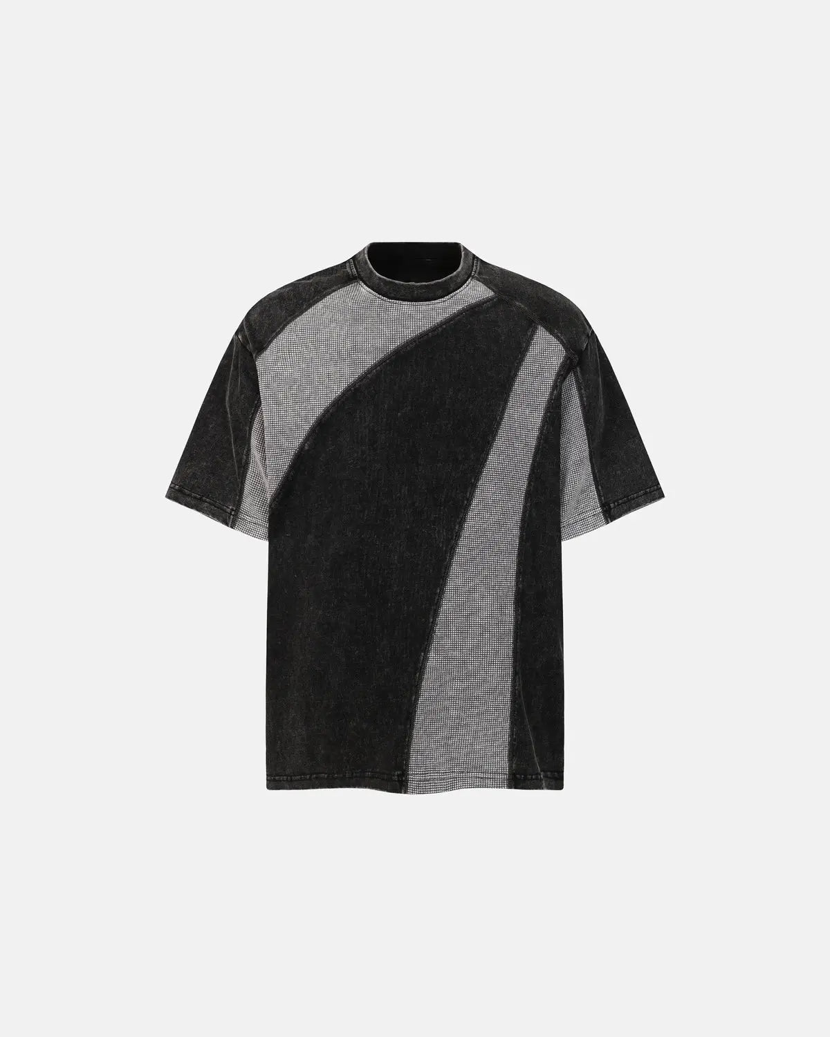 Textured Patchwork Washed T-Shirt | Flation Streetwear