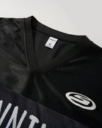 V-Neck Mesh Patchwork Jersey Tee | Flation Streetwear