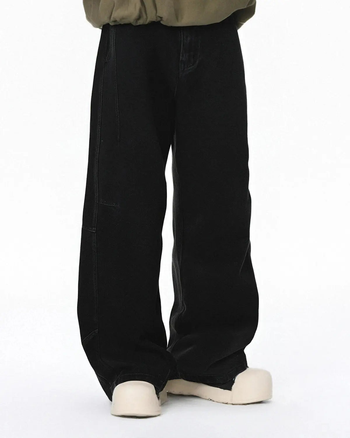 Acid Washed Black Barrel Jeans | Flation Streetwear