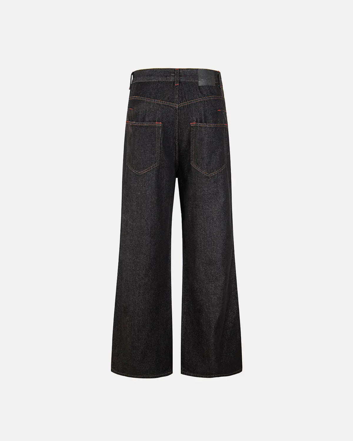 Asymmetric Buckle Raw Baggy Jeans | Flation Streetwear