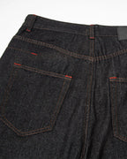Asymmetric Buckle Raw Baggy Jeans | Flation Streetwear