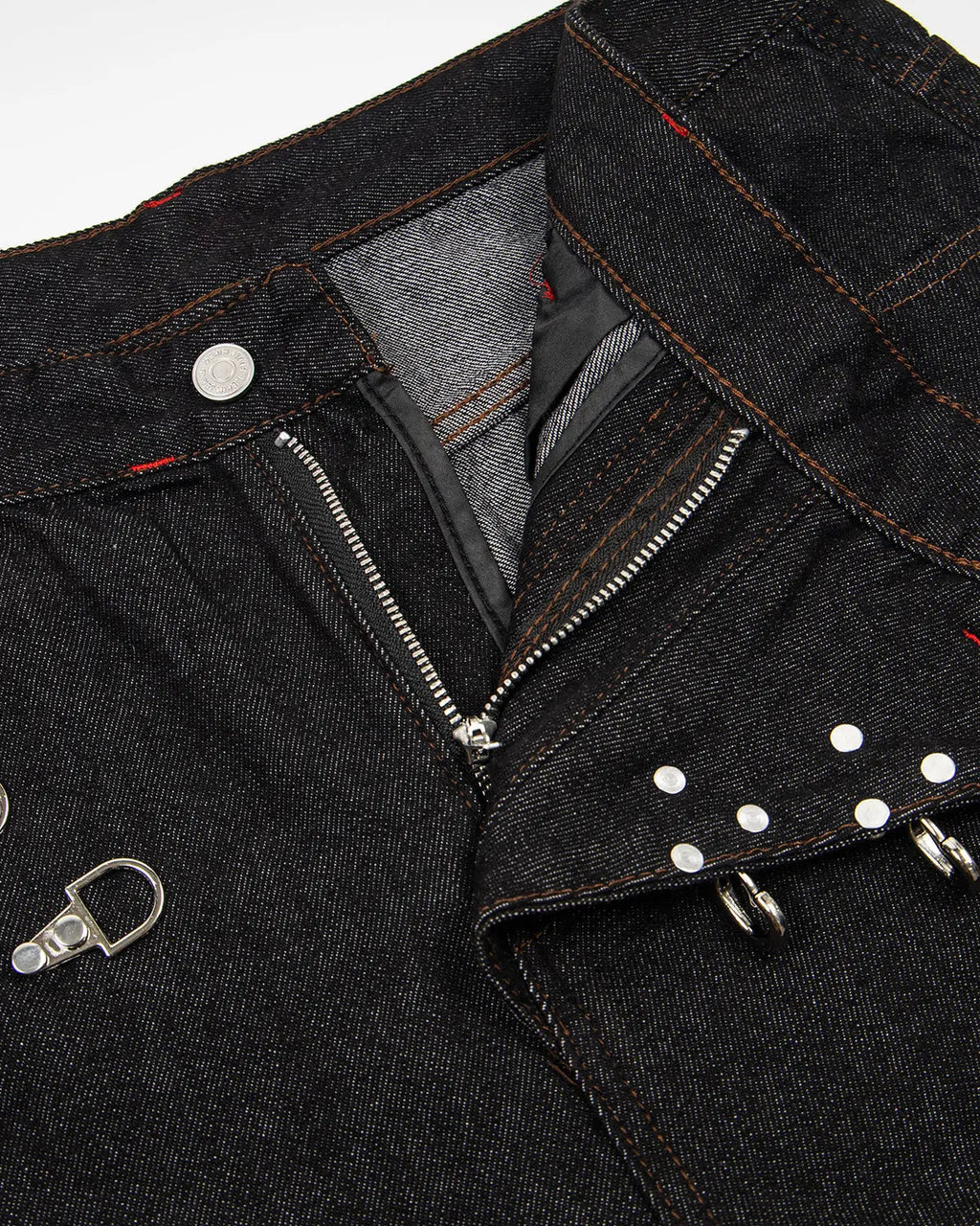Asymmetric Buckle Raw Baggy Jeans | Flation Streetwear