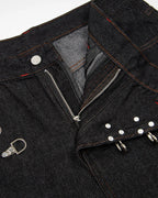 Asymmetric Buckle Raw Baggy Jeans | Flation Streetwear