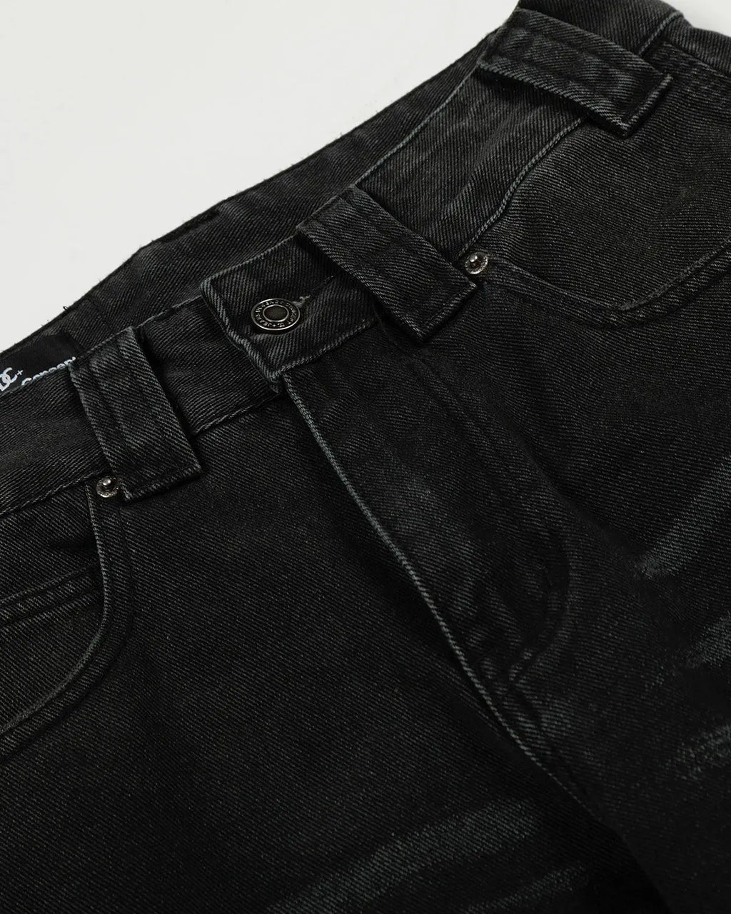 Black Patchwork Barrel Jeans | Flation Streetwear