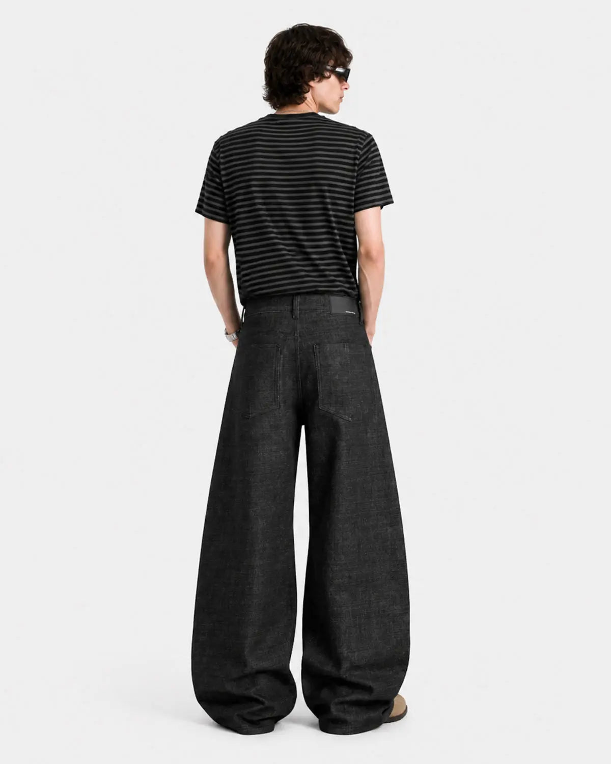 Button Detail Deconstructed Raw Baggy Jeans | Flation Streetwear