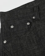 Button Detail Deconstructed Raw Baggy Jeans | Flation Streetwear