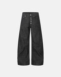 Button Detail Deconstructed Raw Baggy Jeans | Flation Streetwear