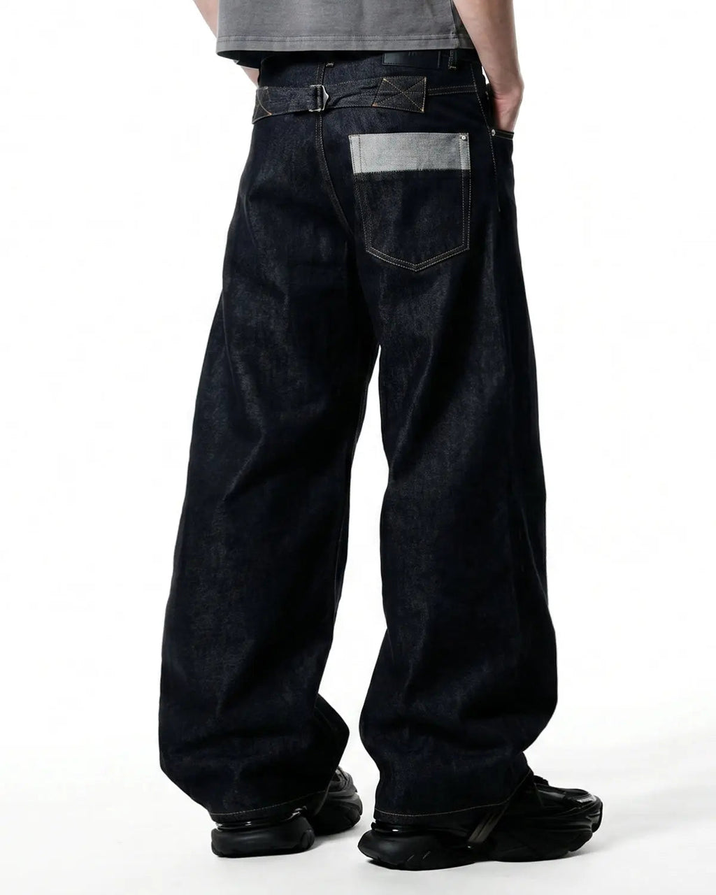 Button Fly Raw Baggy Jeans | Flation Streetwear