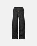 Button Fly Raw Baggy Jeans | Flation Streetwear