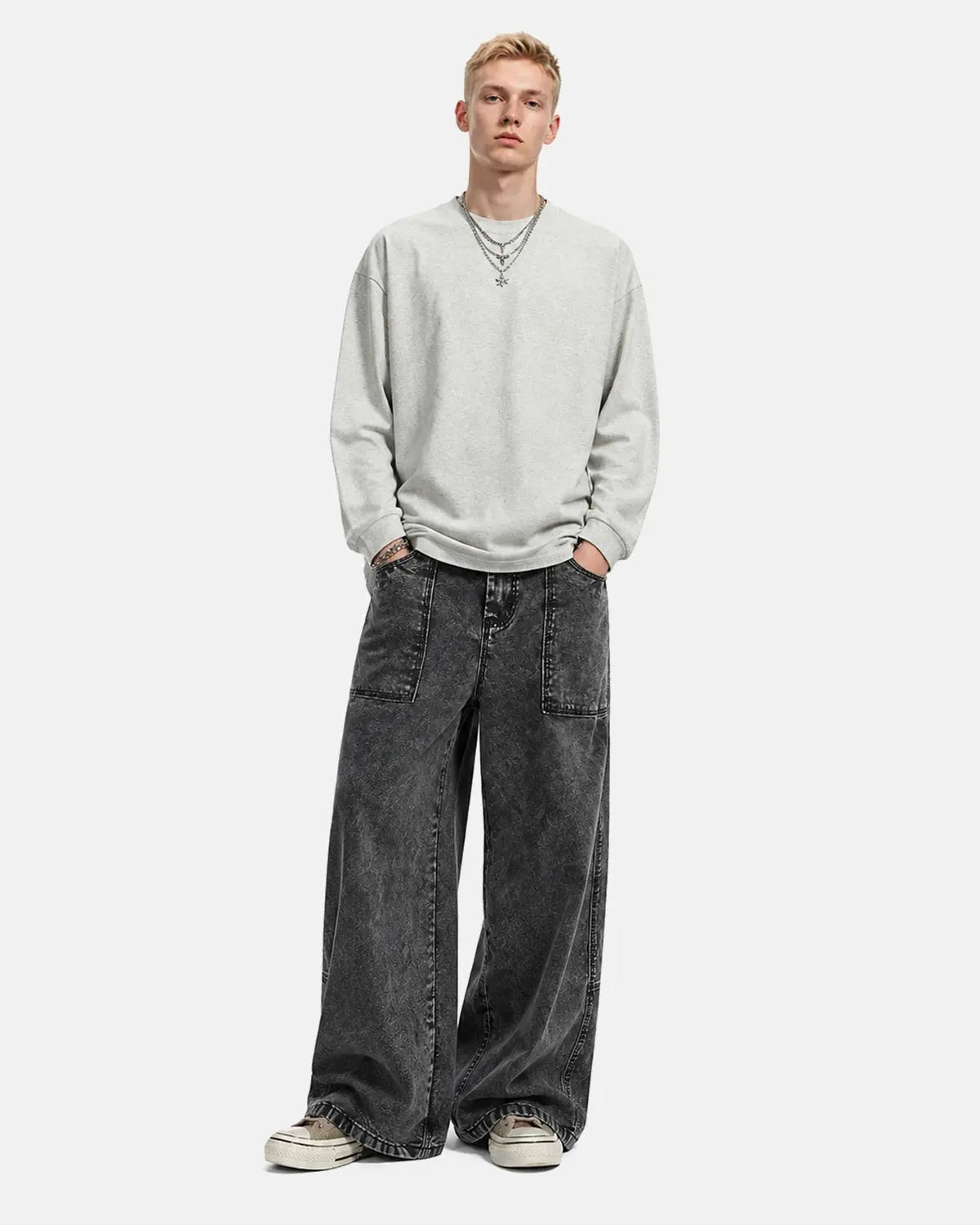 Deconstructed Distressed Barrel Jeans | Flation Streetwear