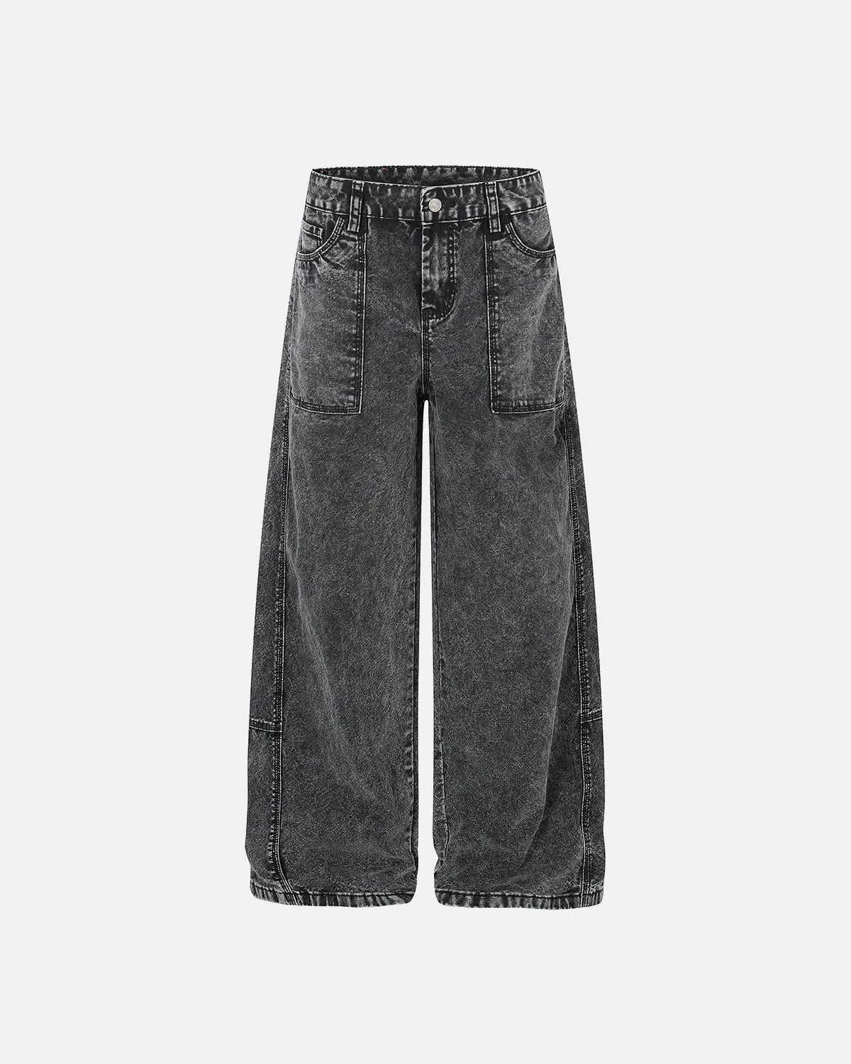 Deconstructed Distressed Barrel Jeans | Flation Streetwear