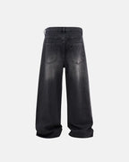 Distressed Rhinestone Ripped Baggy Jeans | Flation Streetwear