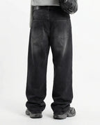 Distressed Rhinestone Ripped Baggy Jeans | Flation Streetwear
