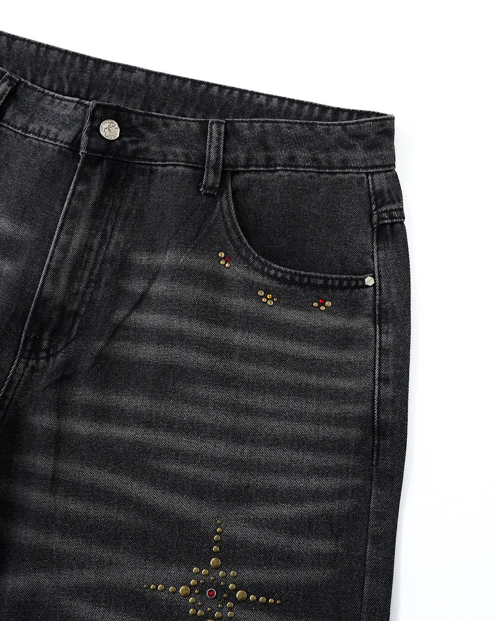 Distressed Rhinestone Ripped Baggy Jeans | Flation Streetwear