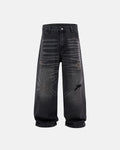 Distressed Rhinestone Ripped Baggy Jeans | Flation Streetwear