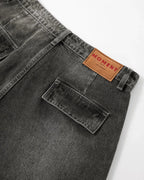 Distressed Washed Cargo Barrel Jeans | Flation Streetwear