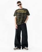 Embroidered Raw Baggy Jeans | Flation Streetwear
