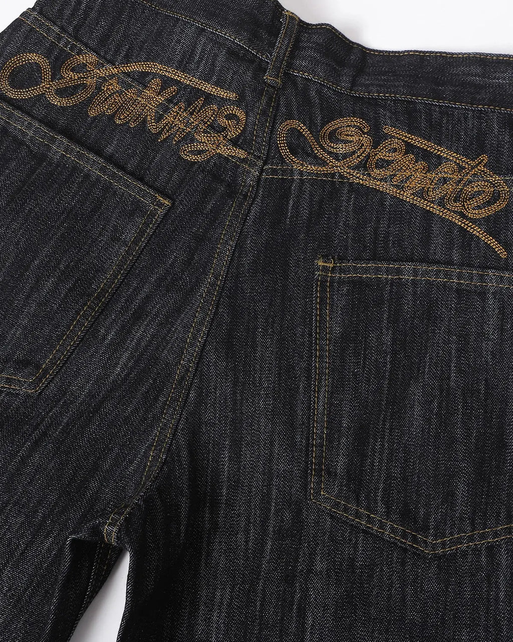 Embroidered Raw Baggy Jeans | Flation Streetwear