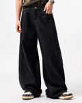Embroidered Raw Baggy Jeans | Flation Streetwear