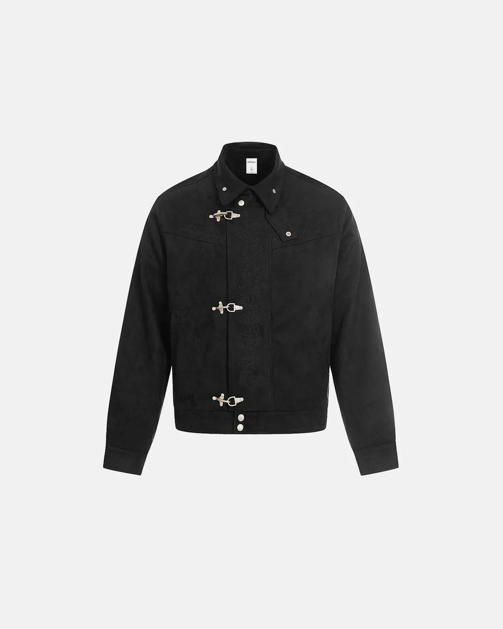 Embroidery Jacquard Cropped Clasp Jacket | Flation Streetwear