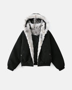 Faux Fur Lined Padded Bomber Jacket | Flation Streetwear