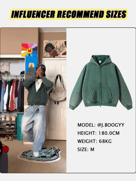Flation Vintage Washed Zip Up Hoodie