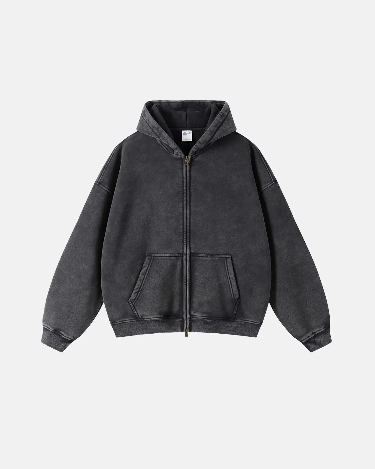 Flation Vintage Washed Zip Up Hoodie