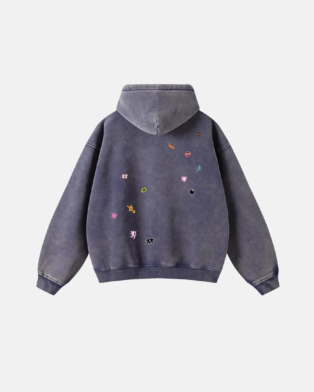 Funny Stickers Distressed Zip Up Hoodies | Flation Streetwear