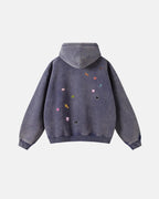 Funny Stickers Distressed Zip Up Hoodies | Flation Streetwear