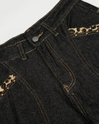 Gothic Cross Embroidery Barrel Jeans | Flation Streetwear
