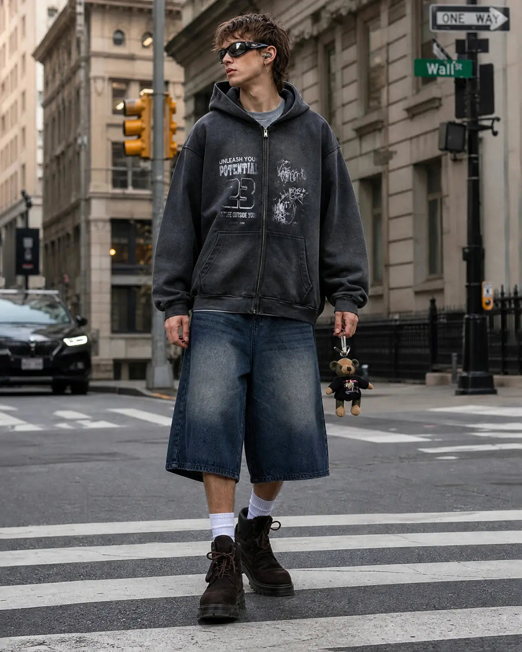 Graphic Washed Zip Up Hoodies | Flation Streetwear