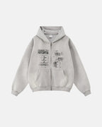 Graphic Washed Zip Up Hoodies | Flation Streetwear