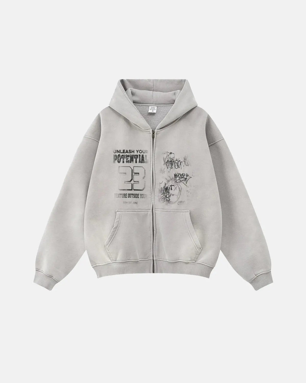 Graphic Washed Zip Up Hoodies | Flation Streetwear