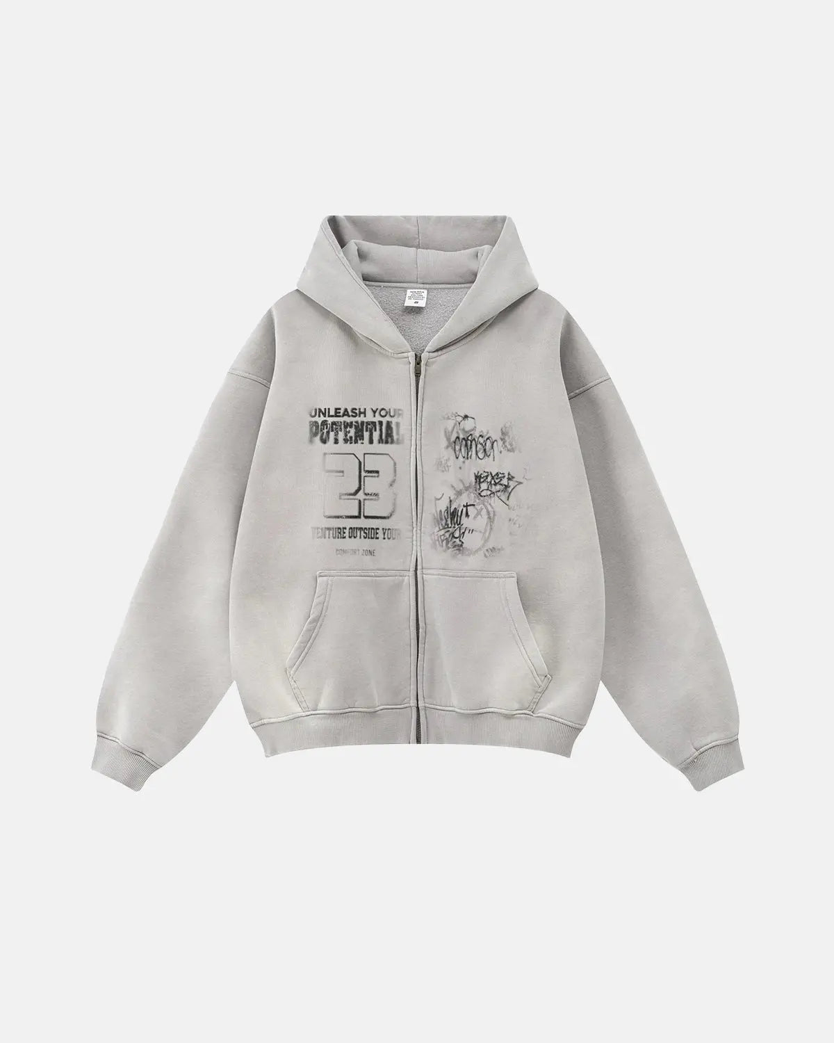 Graphic Washed Zip Up Hoodies | Flation Streetwear